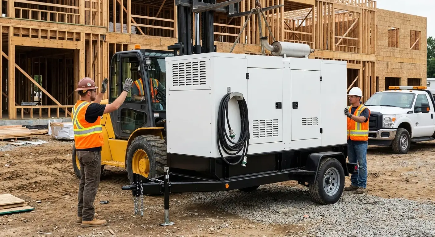 Construction generator deployment site in Tamarac, FL