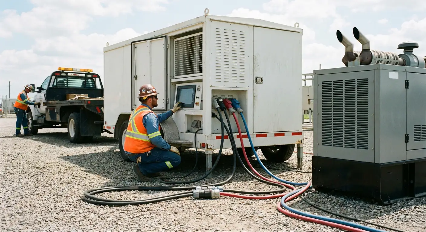 Load bank testing equipment setup in Tamarac, FL