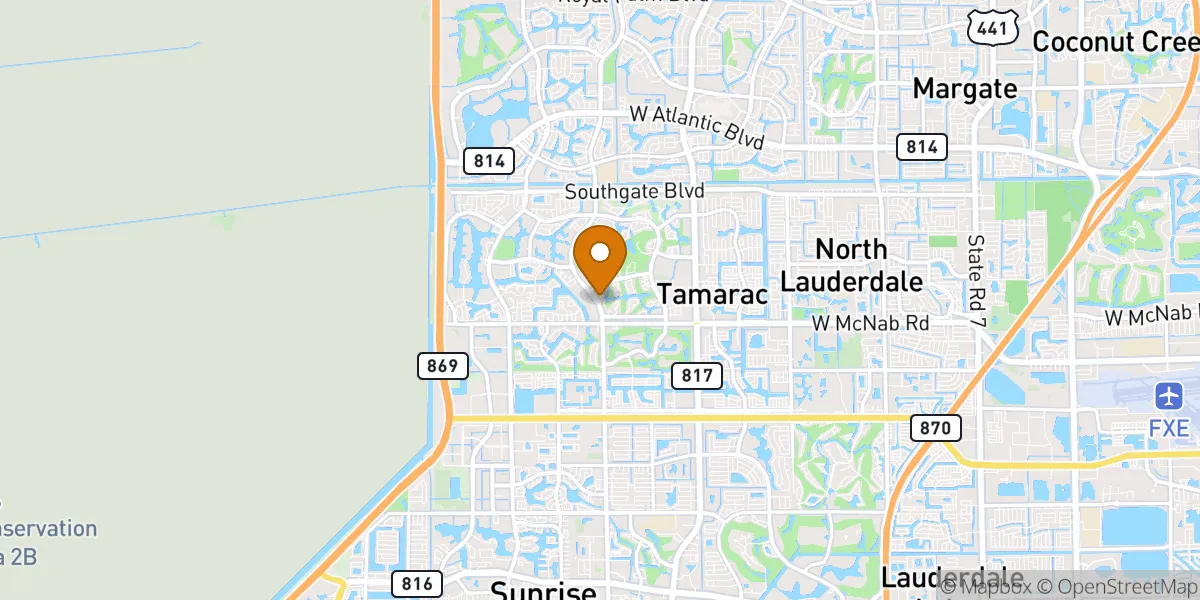 Versailles Gardens neighborhood map in Tamarac, FL