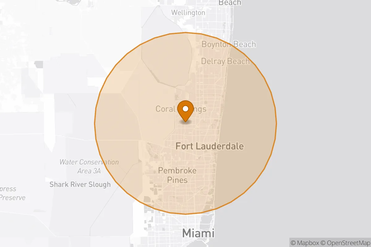 service area service area map in Tamarac, FL